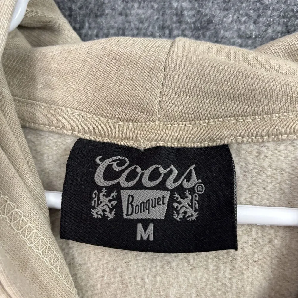 Coors Sweatshirt Mens Size M Beige Hoodie The Original Cowboy - Picture 3 of 11
